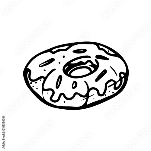 Hand Drawn Donut Vector Illustration Isolated on Transparent Background