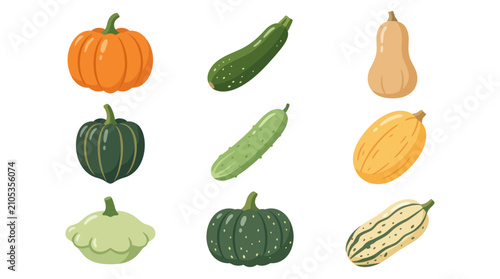 Tableau sur toile Assortment of gourds and squash variety