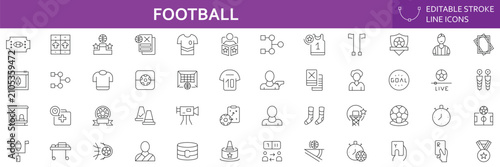 Foto Icons related to football, soccer