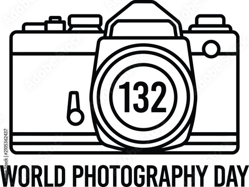 Foto World photography day illustration vintage camera graphic for photographers enth