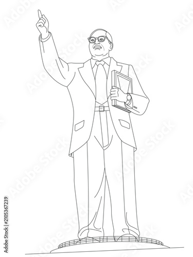 Cuadro en lienzo Statue of indian politician statue vector illustration