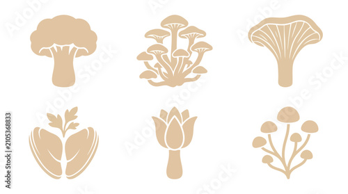 Mushroom and plant icons