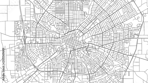 Abstract black and white city street map road network line art vector illustration for urban planning graphic design
