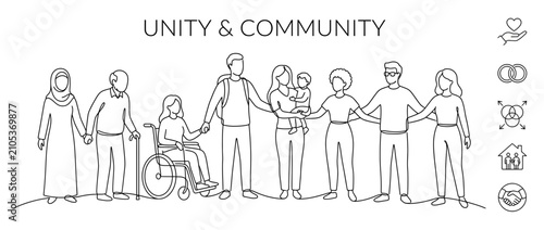 Diverse Group of People Holding Hands in Unity