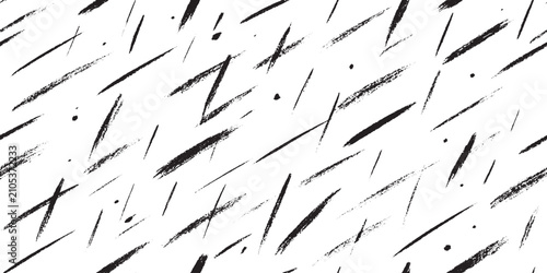 Bild auf Leinwand Dynamic diagonal charcoal brush strokes pattern featuring expressive hand drawn