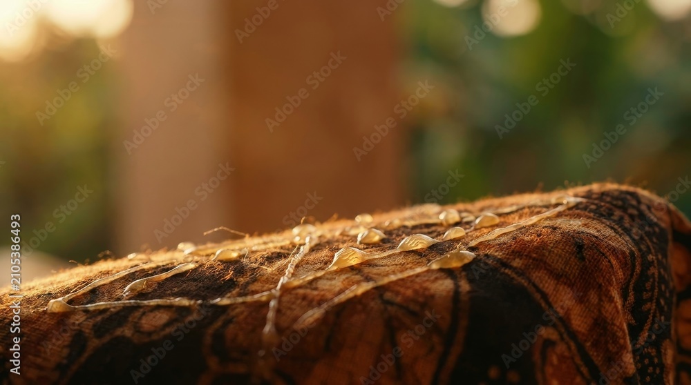 Fototapeta premium Hot wax droplets on traditional batik fabric