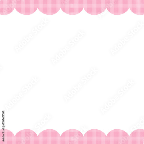 Cute scallop frame plaid pattern