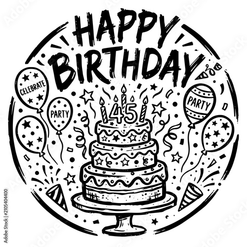 cake, vector, food, birthday, icon, design, label, illustration, card, vintage, cartoon, set, restaurant, party, pattern, symbol, happy, celebration, sign, holiday, sale, chocolate, drawing, coffee, d