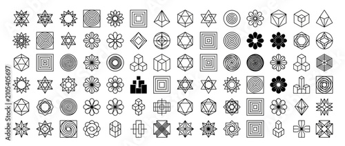Geometric Shapes and Sacred Geometry Icons Collection