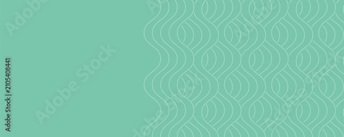 Japanese Wave Pattern On Mint Green Background. Traditional Seigaiha Seamless Patten Repeat For Fabric, textiles, Home Décor, Wallpaper.