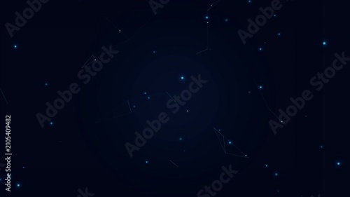 Abstract Digital Network Connection with Glowing Dots and Lines