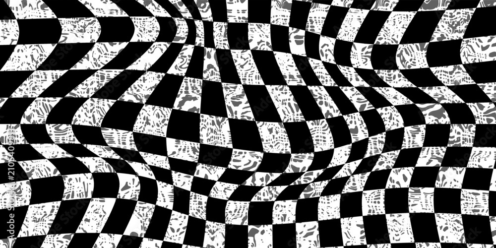 Obraz premium Abstract geometric black and white fashion design print pattern texture