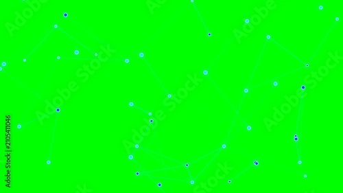 Abstract Geometric Net Connecting Lines and Dots Animated on Green Screen
