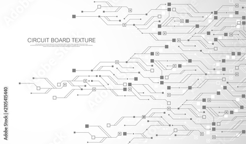 Futuristic blue circuit board system background. Modern technology circuit board texture background design. Quantum computer technology concept. Motherboard vector illustration