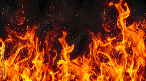 Obraz na płótnie Burning Orange Flame Background