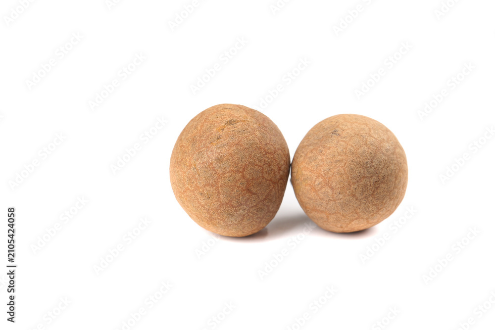 Fototapeta premium Fresh Whole Nutmeg Spices Isolated on White Background