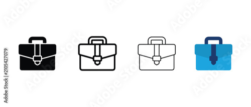 briefcase, icon, bag, luggage, vector, symbol, illustration, graphic, design, drawing, silhouette, outline, flat, blue, 