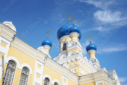 Canvastavla Orthodox Church with Blue Domes in Brest, Belarus
