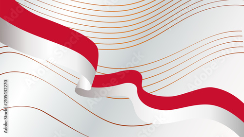 Fotografía Premium abstract red and white ribbon with flowing line accents and spacious layout ideal for branding, presentations, and modern graphic design