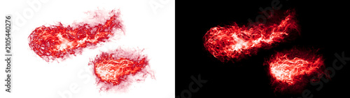 Quadro su tela Burning fire flame effect with glowing red blazing texture used in PNG, Transpar