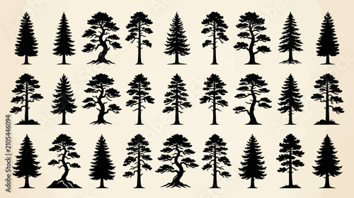 Tableau sur toile Stylized tree collection