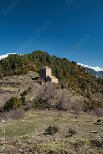 The Chapel of the Virgin of Fajanillas, located in the municipality of Tella, in the province of Huesca, Aragon.