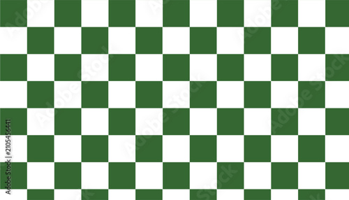 Foto Green and White Checkered Pattern - Classic Checkerboard Background Vector Illus