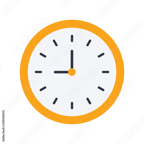 Analog Wall Clock Icon Vector Round Timepiece Design Isolated Vector