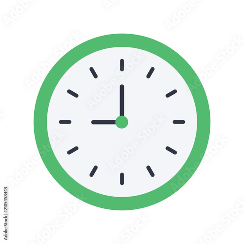 Analog Wall Clock Icon Vector Round Timepiece Design Isolated Vector