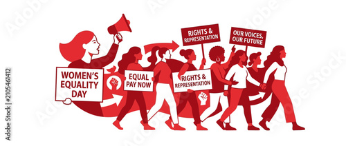 Diverse Women Marching for Equality and Rights
