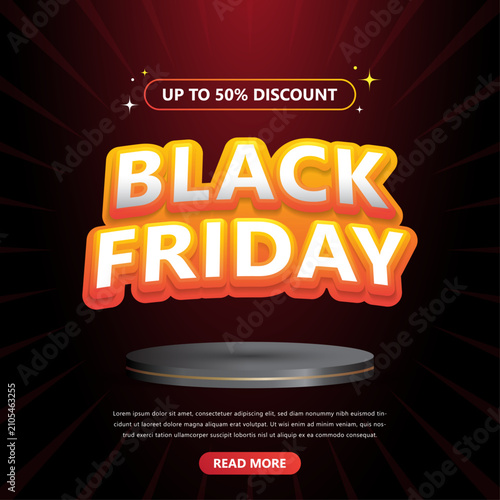 Minimalist promotional banner design for Black Friday sale