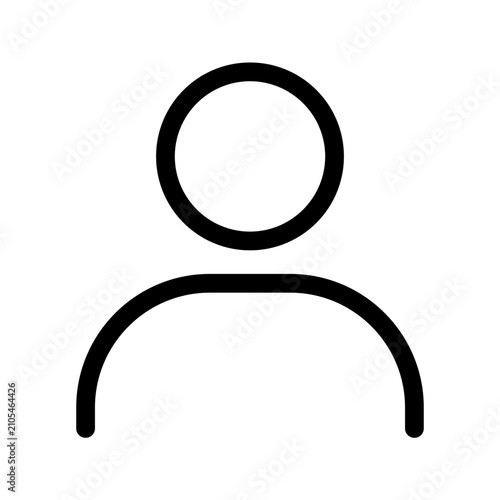 Modern outline user icon – Minimal profile symbol designed for account management, authentication systems, digital services, mobile apps, and modern UI projects