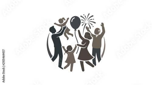 Family Celebrating Happy Birthday Together.