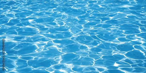 Billede på lærred Clear blue swimming pool water ripple texture with swimming transparent backgrou