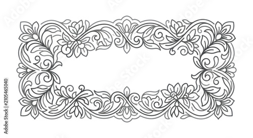 Photos Intricate floral border design element.