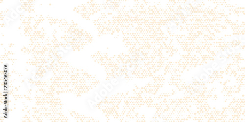 orange hexagon gradient texture. Fading honeycomb pattern background. Geometric hexagonal halftone tech overlay backdrop. Horizontal grunge halfton wallpaper. vector