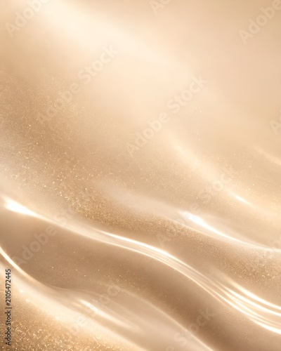 Beige champagne liquid silk fabric background with champagne background material abstract aesthetic reflection delicate glistening softness