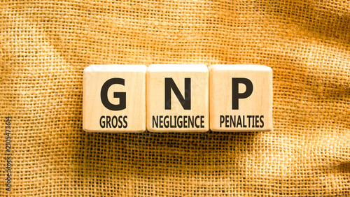 Bild auf Leinwand GNP gross negligence penalties symbol