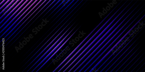 Cuadro en lienzo Abstract neon waveform with vertical light bars on dark background, glowing purp
