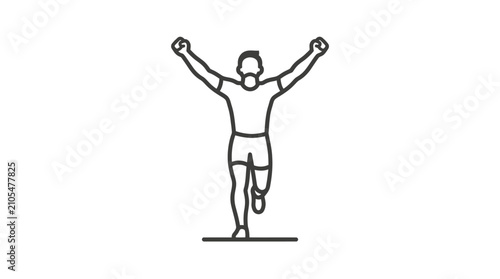 Canvas Print Man in athletic clothing jumping up.