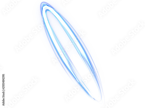 Obraz na płótnie Abstract Blue Swirling Glowing Light Effect on White Background