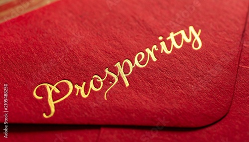 Close-up of Red Envelope with Golden Prosperity Script.