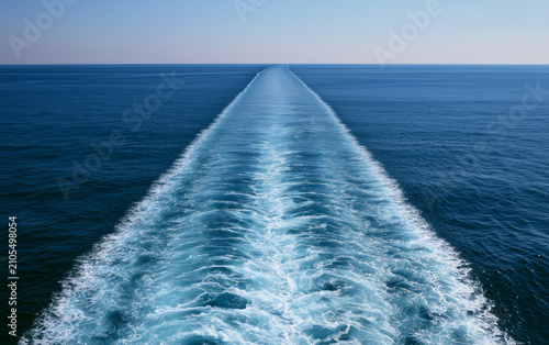 Straight ship trace in a high seas