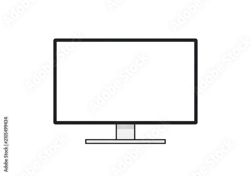 Minimalist flat screen television on stand isolated on transparent background