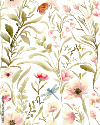 Soft pink blooms bloom with gentle green leaves