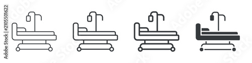 Hospital Bed Different Icon Set Simple Style Collection 