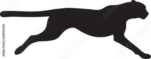 Photos Cheetah silhouette, fast running wild animal, predatory feline vector graphic isolated on background