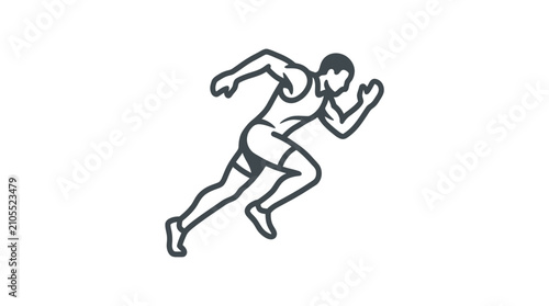 Bild auf Leinwand Man Running Sprinting Fast Pace.