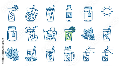 Vászonkép Refreshing summer drinks and beverages.