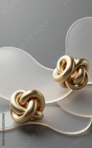 Luxury Gold Knots Elegant Minimalist Scene